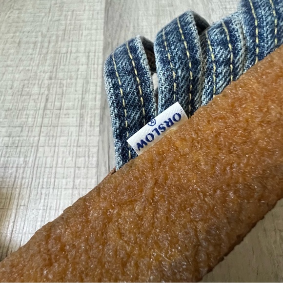 orSlow x MALIBU SANDALS Zuma Washed Indigo Denim Crepe Blue Woven Slide Sandals main image 4